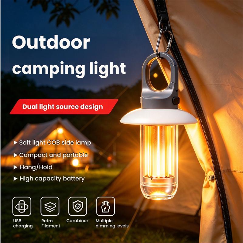 Power Bank - Lanterna LED recarregável com 5 modos,