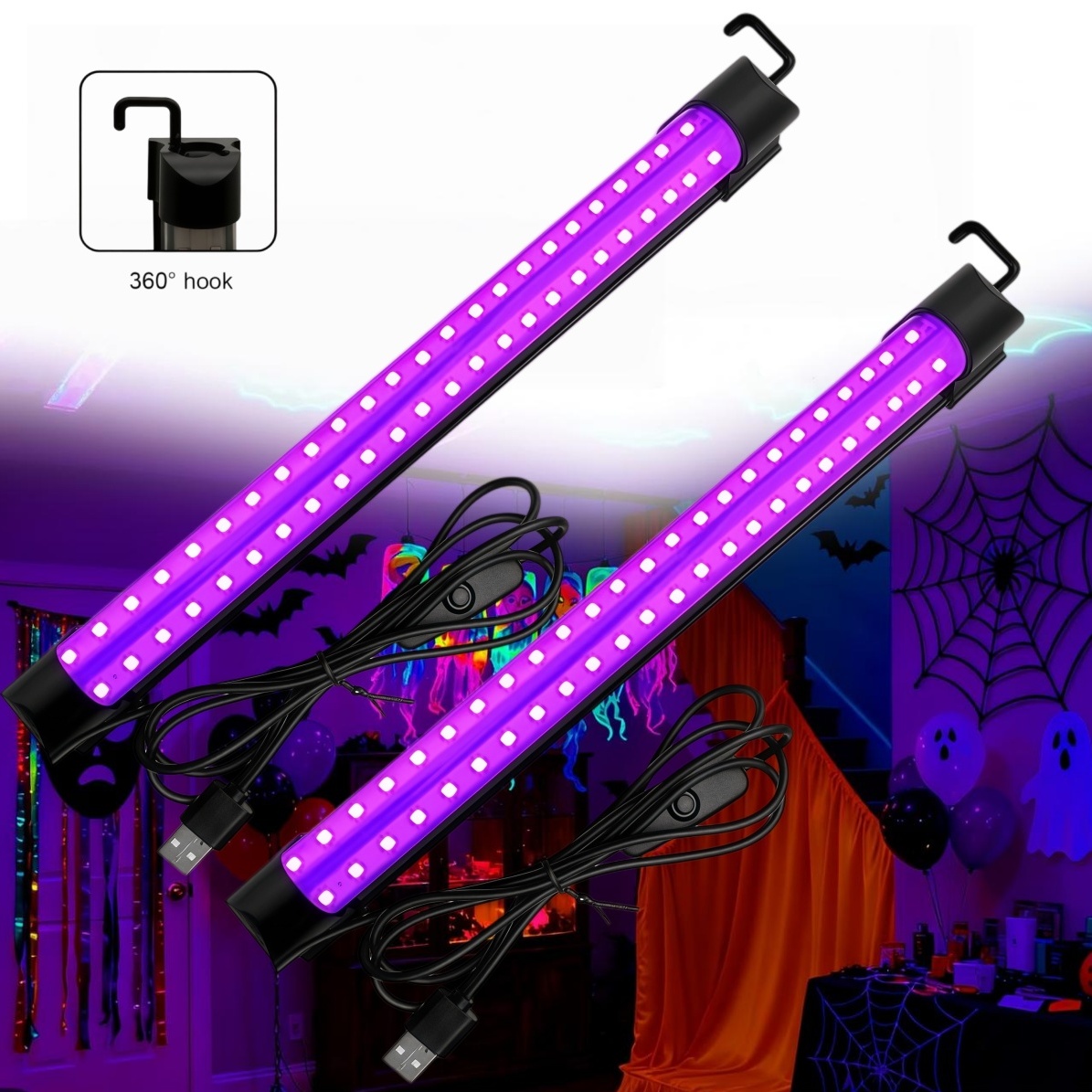 Usb Hub - Lâmpada de luz negra com tubo