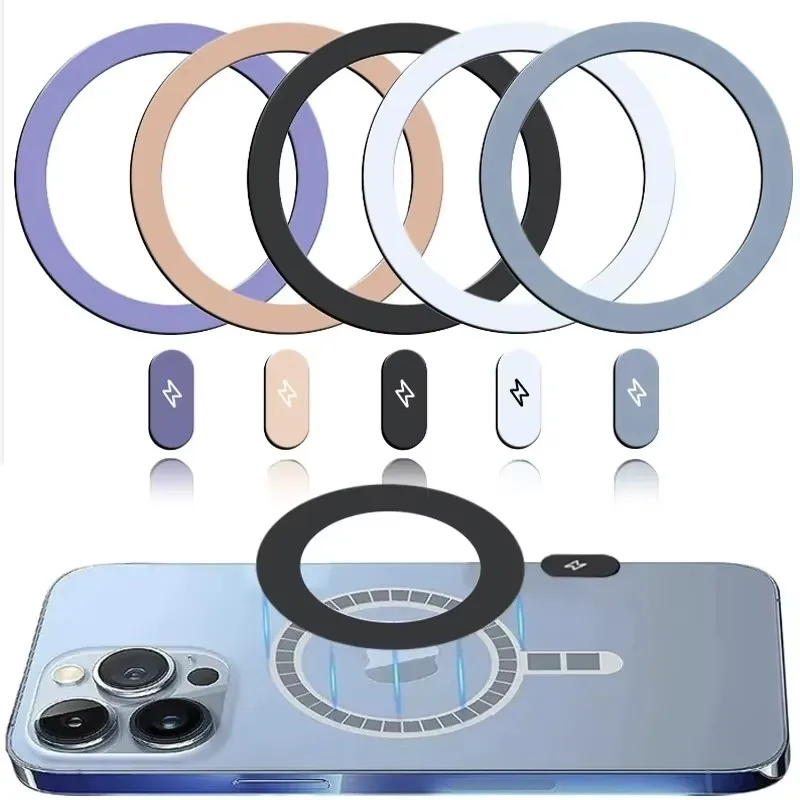 Wireless Charger - 5/1 Peças Anéis Adesivos de Metal