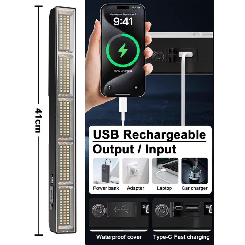 Barra de luz de trabalho LED m - Power Bank avaliação e preço