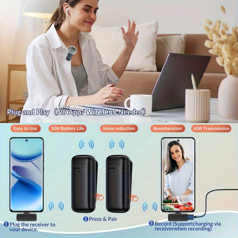 Microfone de lapela sem fios c - Wireless Charger avaliação e preço
